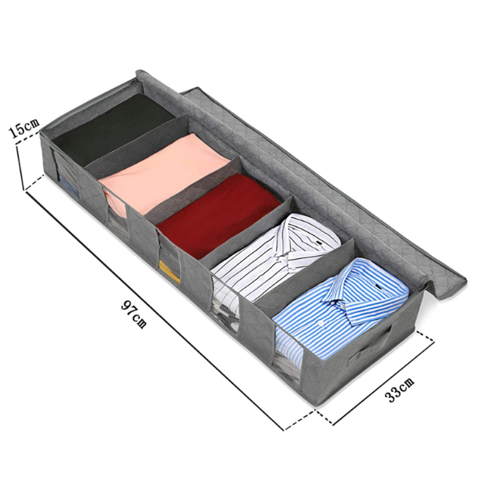 Under Bed Clothes Item Storage Dustproof Storage Bag Container Clothes Organizer