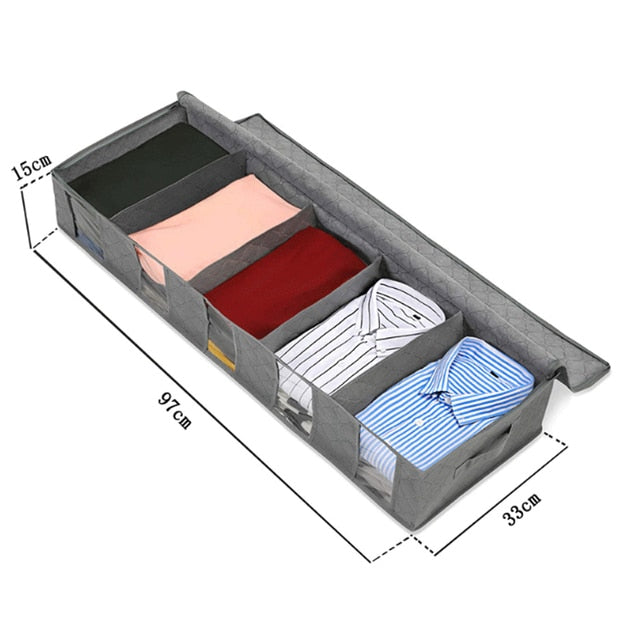 Under Bed Clothes Item Storage Dustproof Storage Bag Container Clothes Organizer