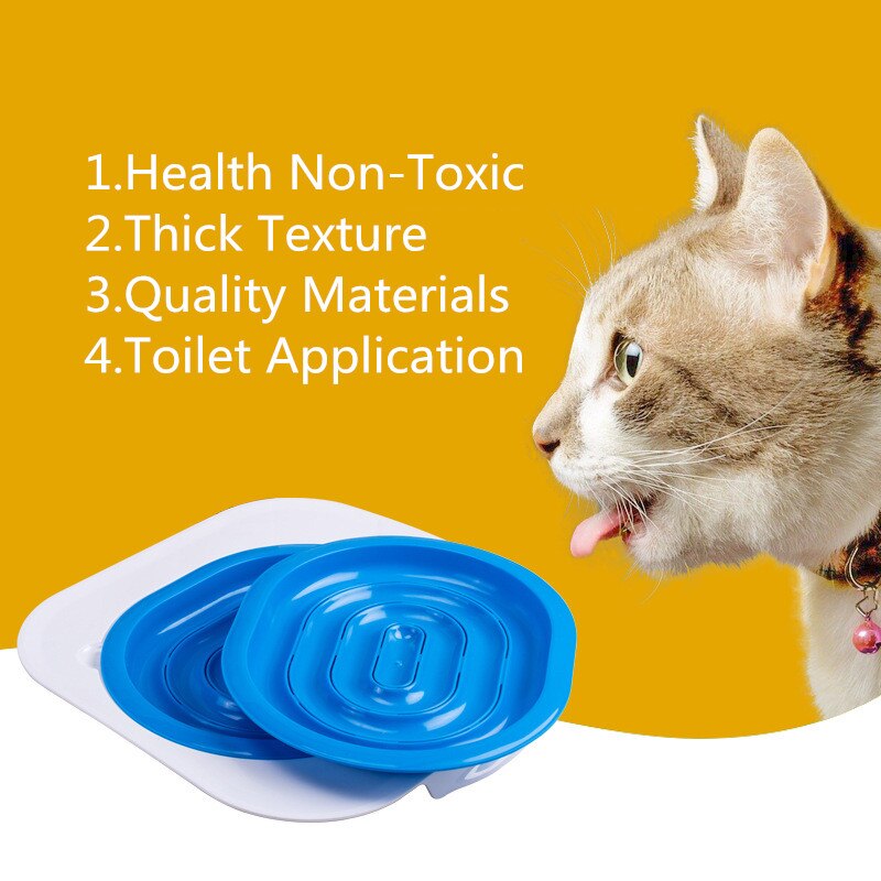 AHUAPET Plastic Cat Toilet Training Kit Cat Supplies Litter Boxes For Cats Waste Toilet Seat Toilet Training Device Hot Sale E