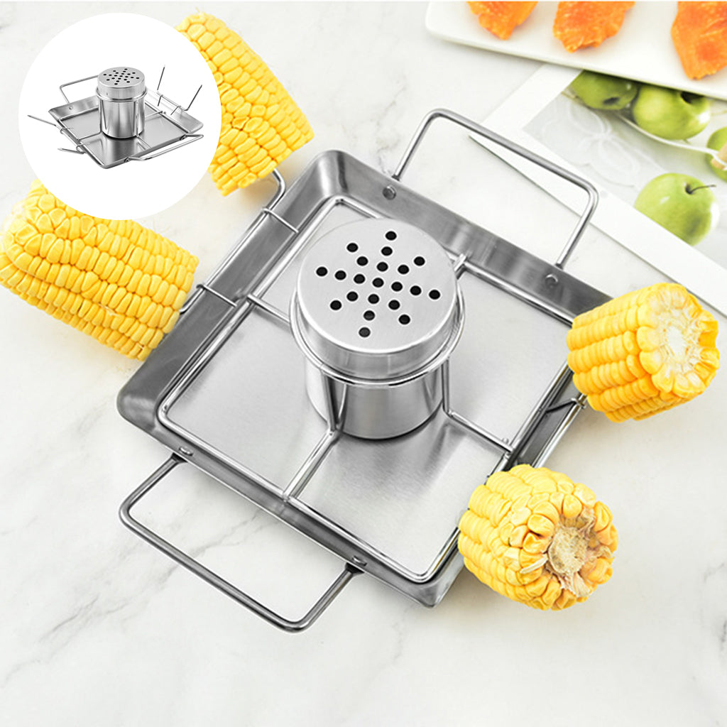 Stainless Steel Beer Can Chicken Roaster Grill Stand with Drip Pan