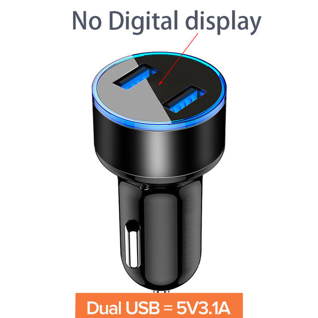 Fast Charging Universal Aluminum Dual USB Car Charger Adapter