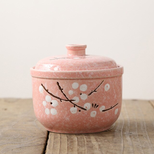 350ML Plum Blossom Ceramic Cookware Soup Pot Cooking Pot