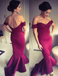 Dull-red Fishtail Long Dress