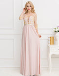 Apricot Transparent Embroidery Gown
