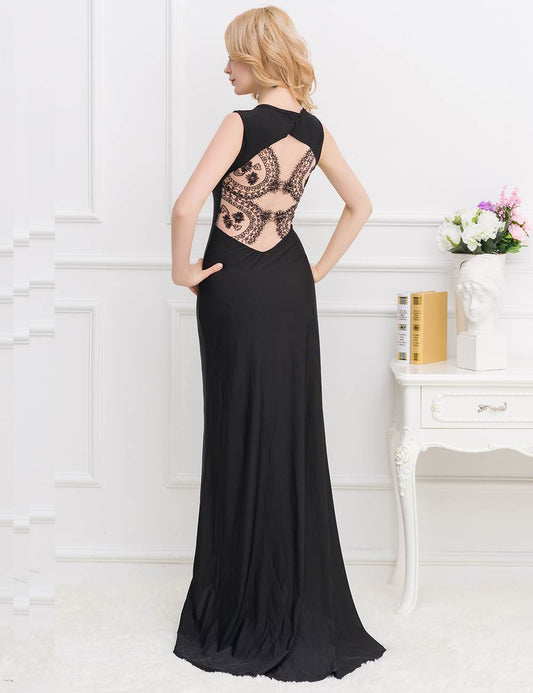 Elegant Square Collar Embroidered Formal Dress