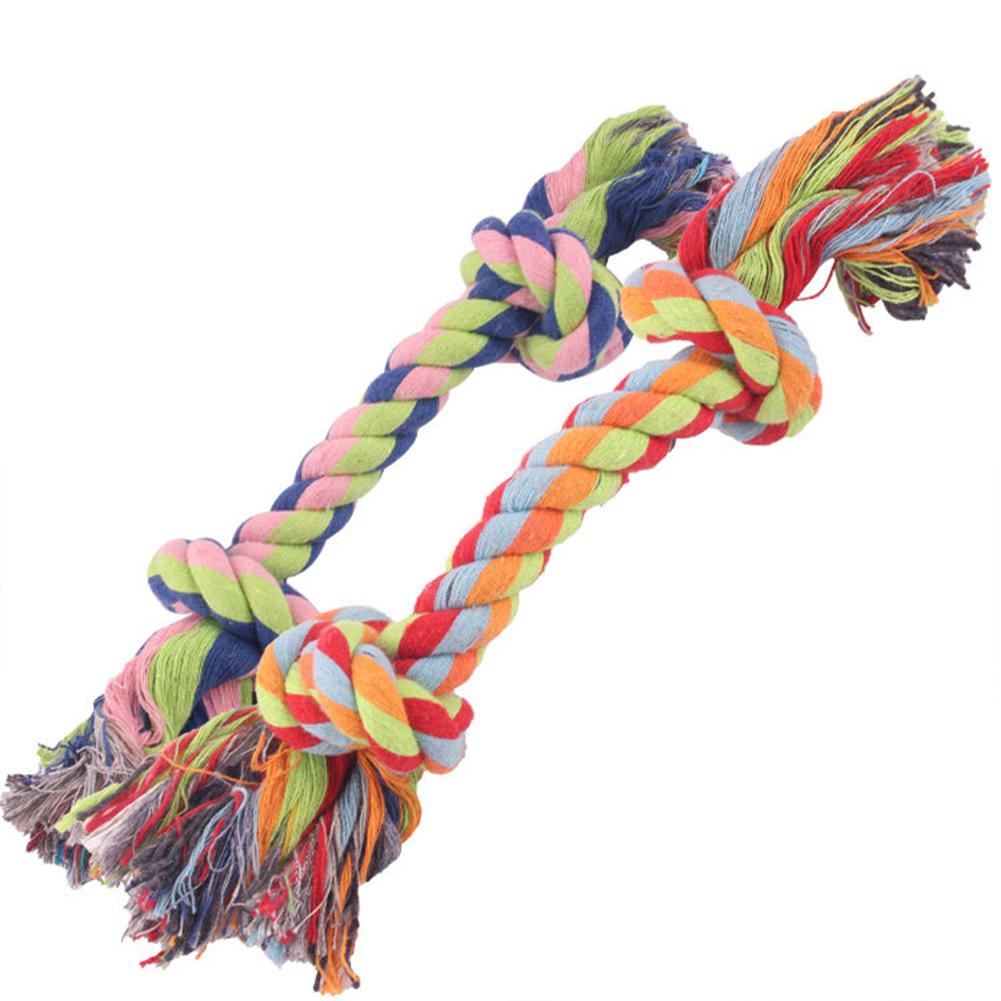 Pet Dog Braided Cotton Rope Bite-resistant Double Knot Dog Chew Toys