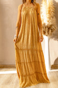Sleeveless Pleated Maxi Dress