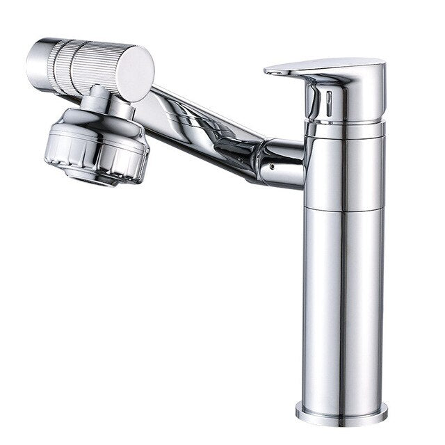 Swivel Sink Faucet Mixer Deck Mount Splash Proof Faucet Shower Head