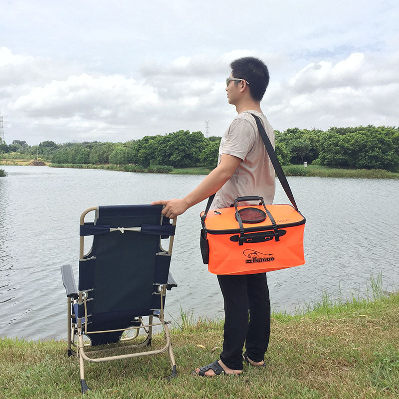 Portable Fishing Storage Boxes Fold Live Fish Bag Organizer Bucket