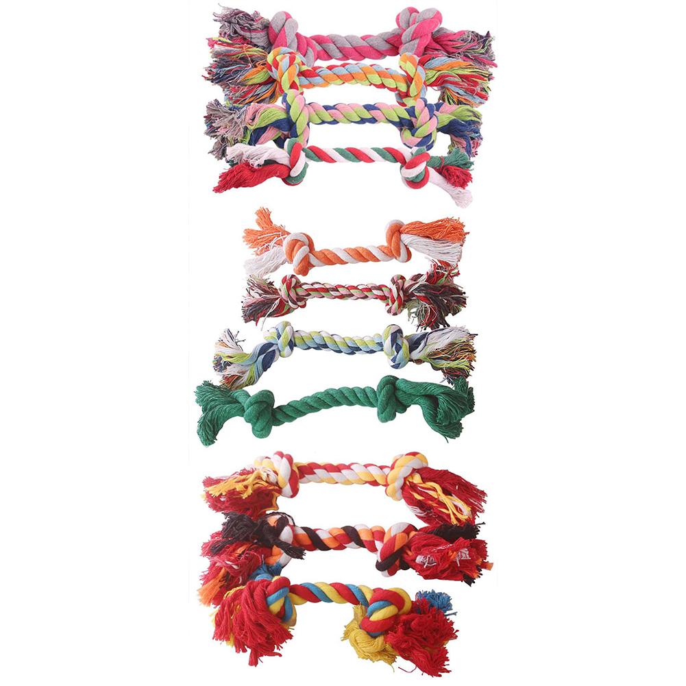 Pet Dog Braided Cotton Rope Bite-resistant Double Knot Dog Chew Toys