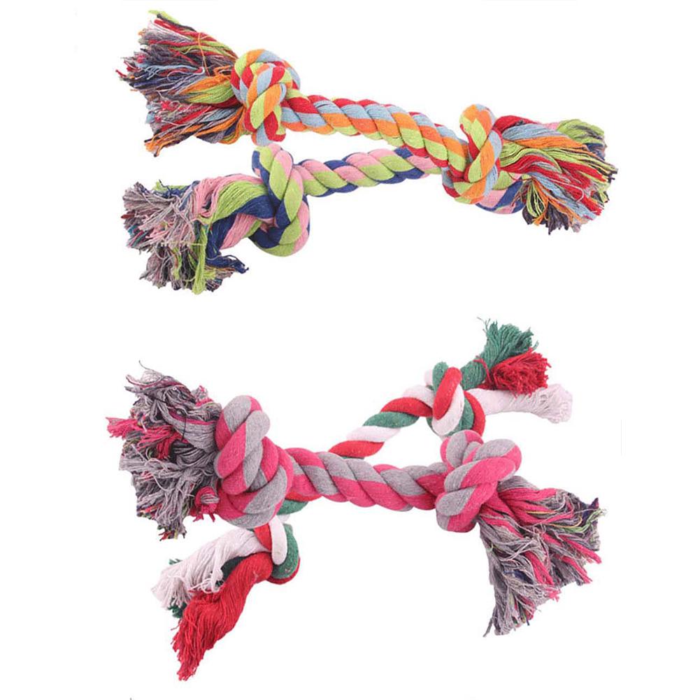 Pet Dog Braided Cotton Rope Bite-resistant Double Knot Dog Chew Toys