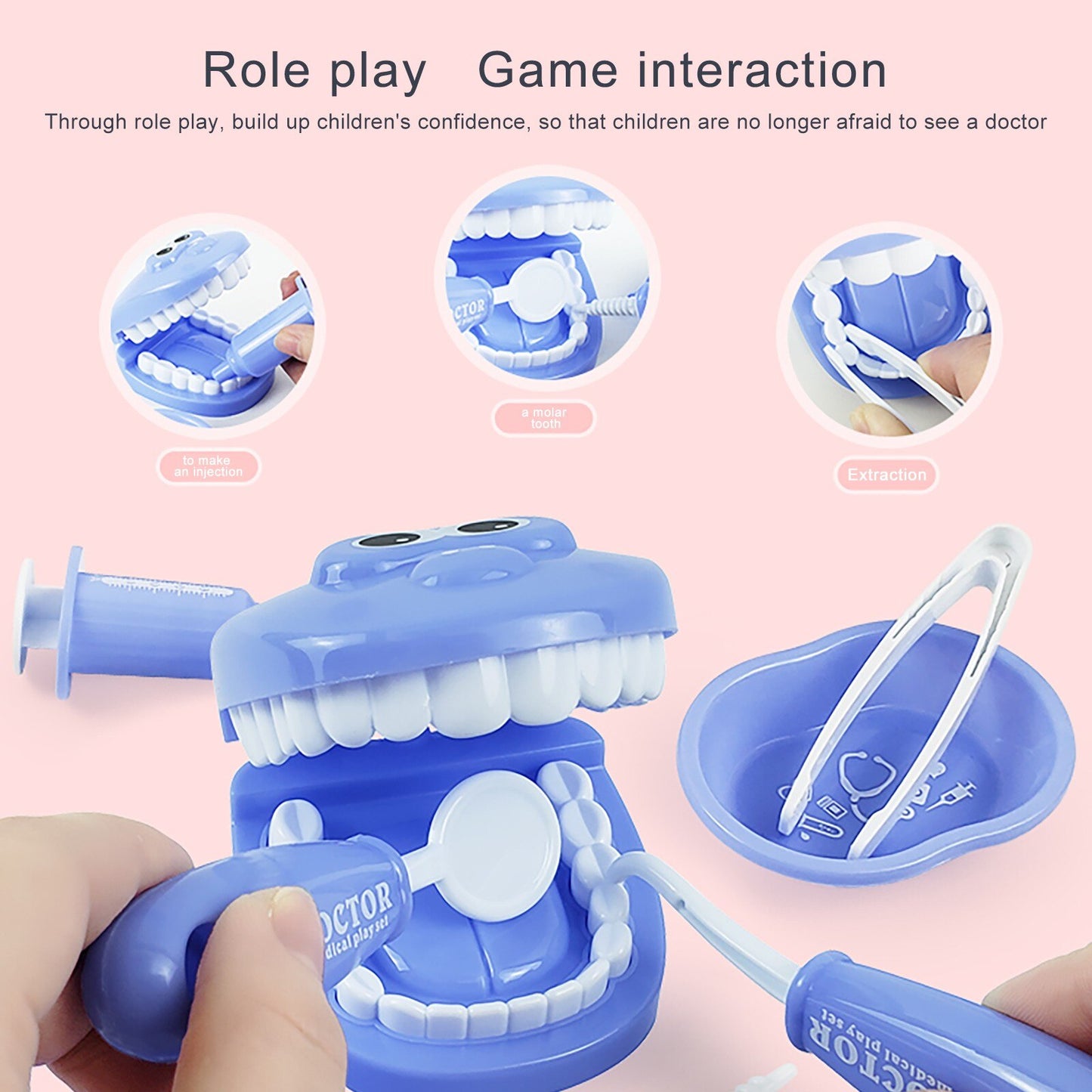 Kids Pretend Play Toy Dentist Check Teeth Model Early Educational Toys