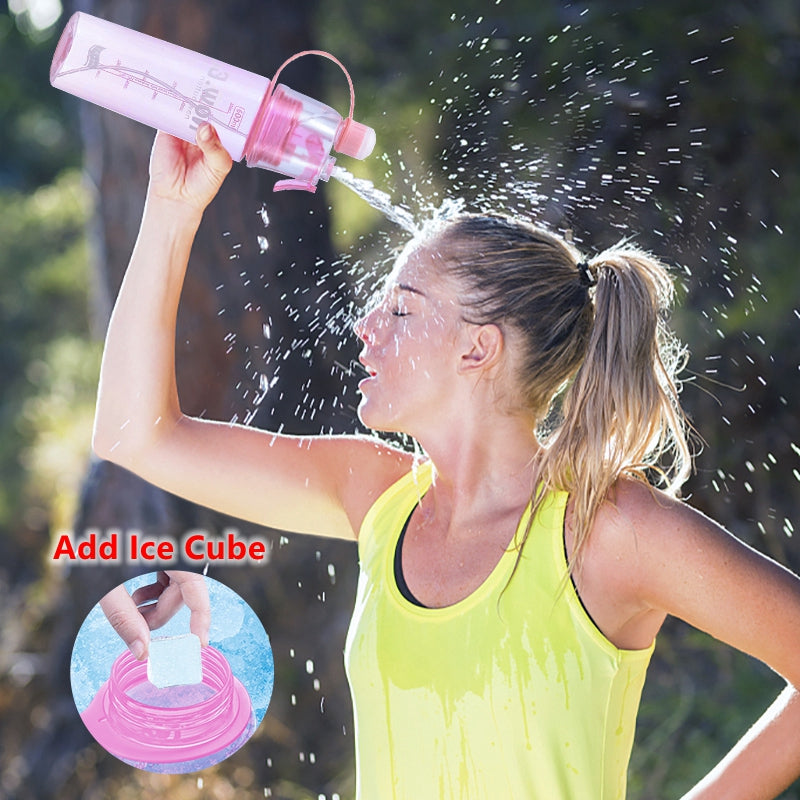 600ml Sport Water Bottle Spray Cool Summer Water Bottle