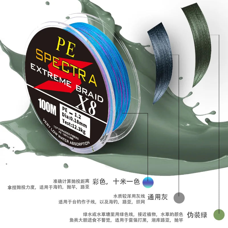 8 Weave 100m Line Fishing Line PE Line