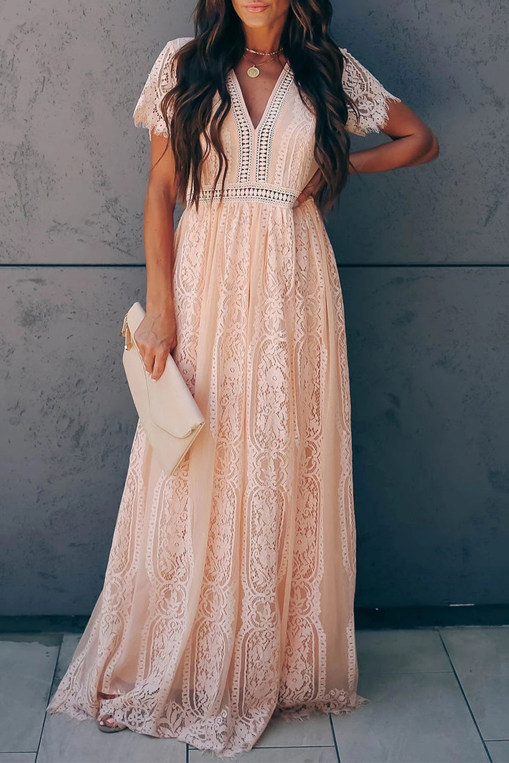 White Fill Your Heart Lace Maxi Dress