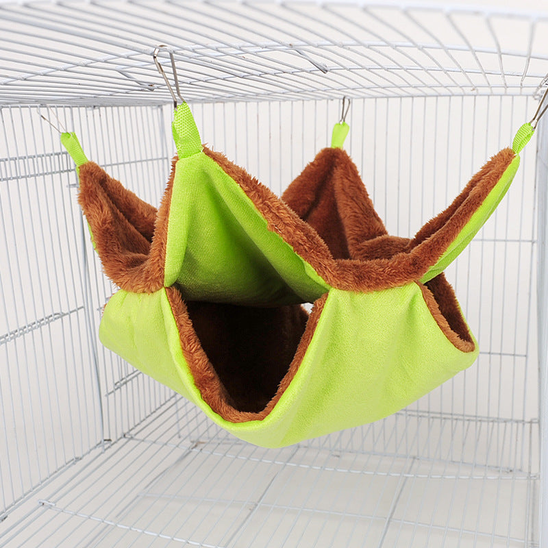 Pet Hammock Double Layer Warm Chinchilla Squirrel Hanging Nest