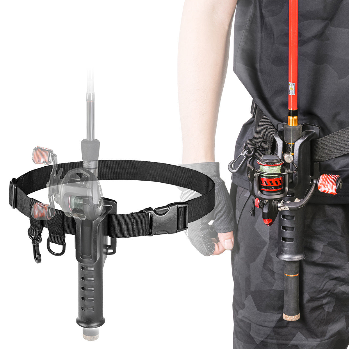 Adjustable Waist Belt Fishing Rod Belly Support Stand Up Pole Holder