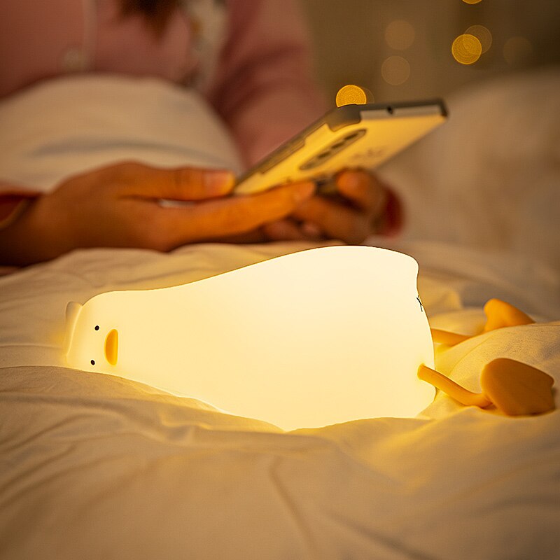 LED Night Light For Kids Duck Cute Animal Silicone Lamps