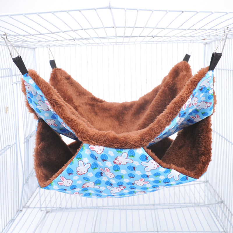 Pet Hammock Double Layer Warm Chinchilla Squirrel Hanging Nest