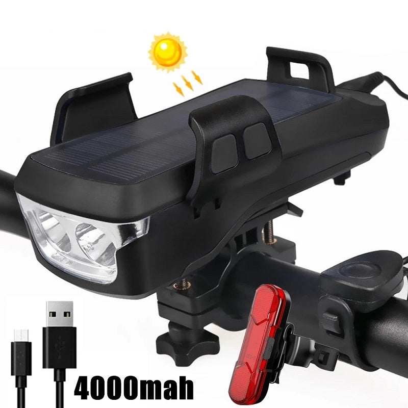 Multifunction Bike Light Flashlight With Phone Holder