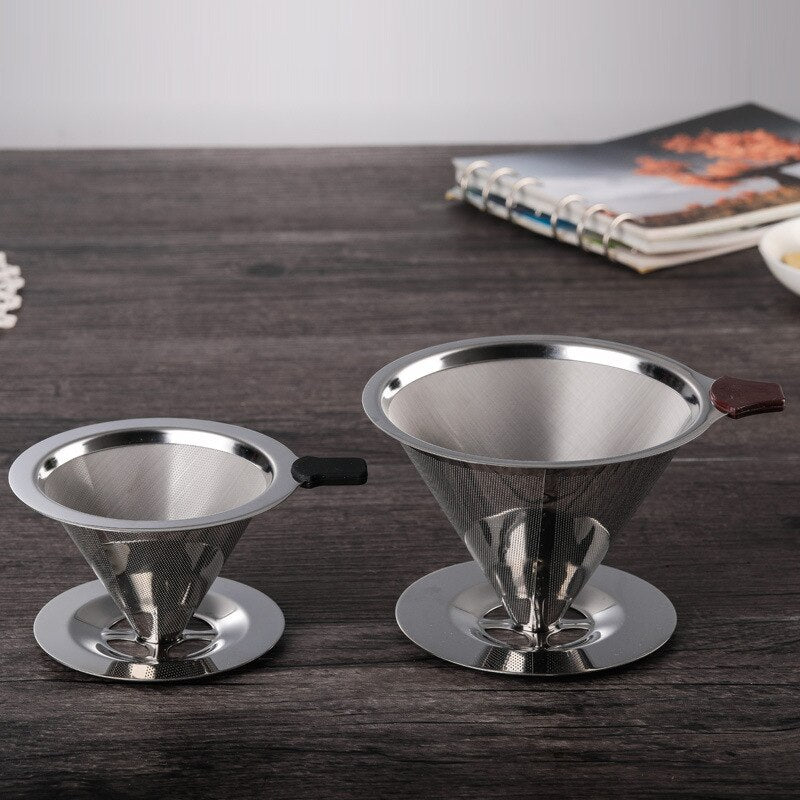 Stainless Steel Coffee Filter Funnel Coffee Dripper Filter