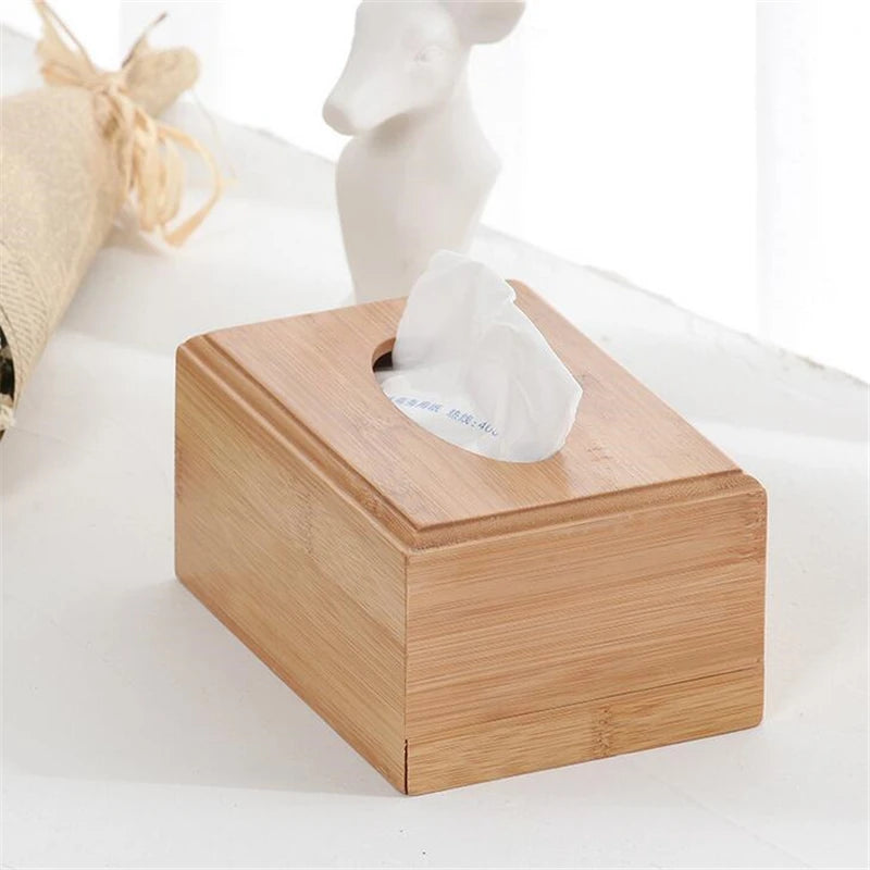 Bamboo Tissue Box Table Napkins Tissue Paper Case