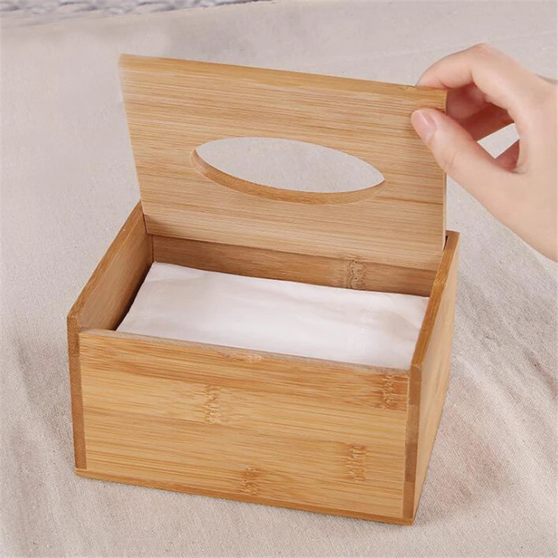 Bamboo Tissue Box Table Napkins Tissue Paper Case