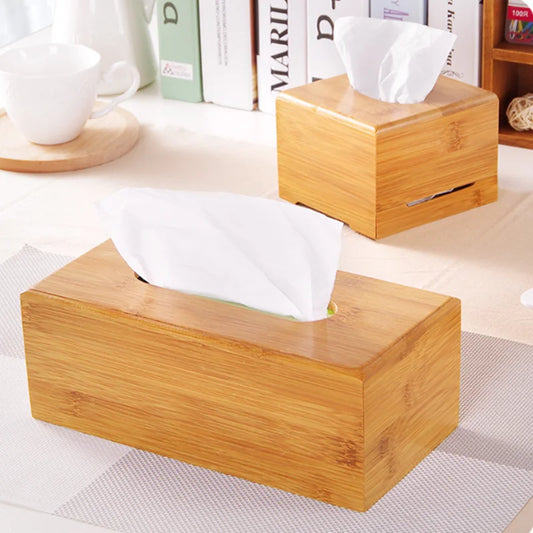 Bamboo Tissue Box Table Napkins Tissue Paper Case