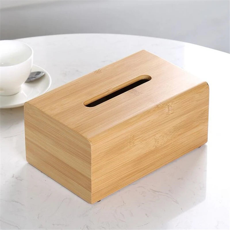 Bamboo Tissue Box Table Napkins Tissue Paper Case