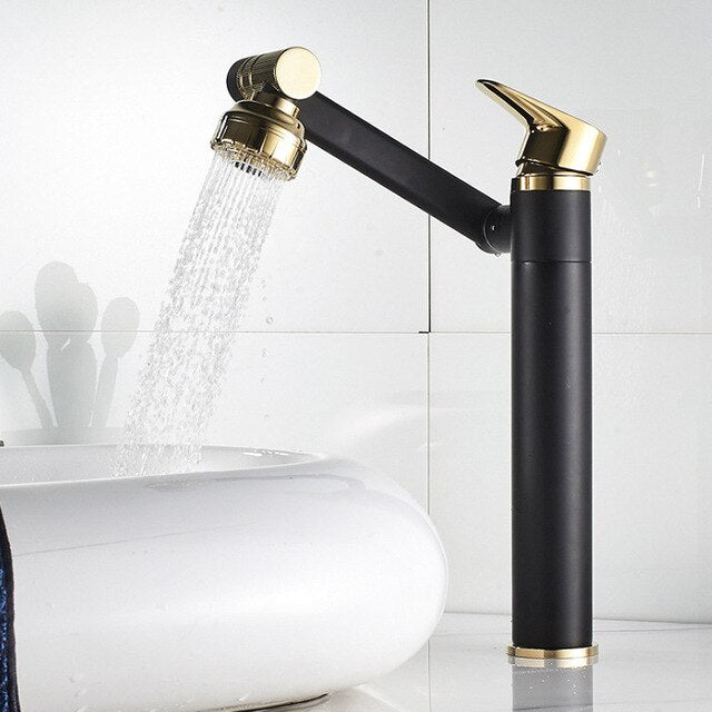 Swivel Sink Faucet Mixer Deck Mount Splash Proof Faucet Shower Head