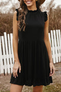 Pink Pocketed Ruffle Babydoll Dress