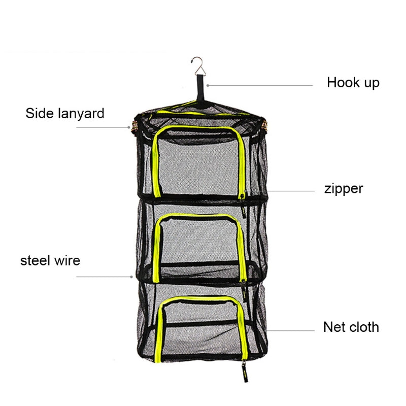 Outdoor Foldable Hanging Herb Drying Rack With Side Lanyard Hook