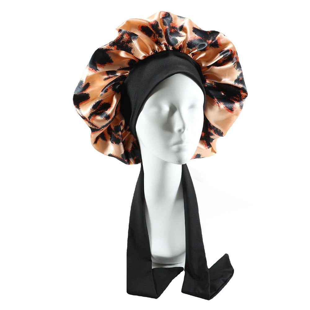 Women Silk Bonnet Home Curly Hair Sleeping Cap Lady Turban Hat