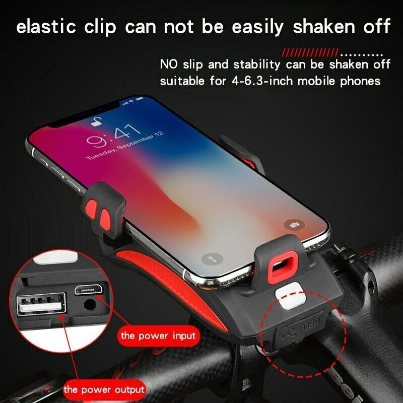 Multifunction Bike Light Flashlight With Phone Holder