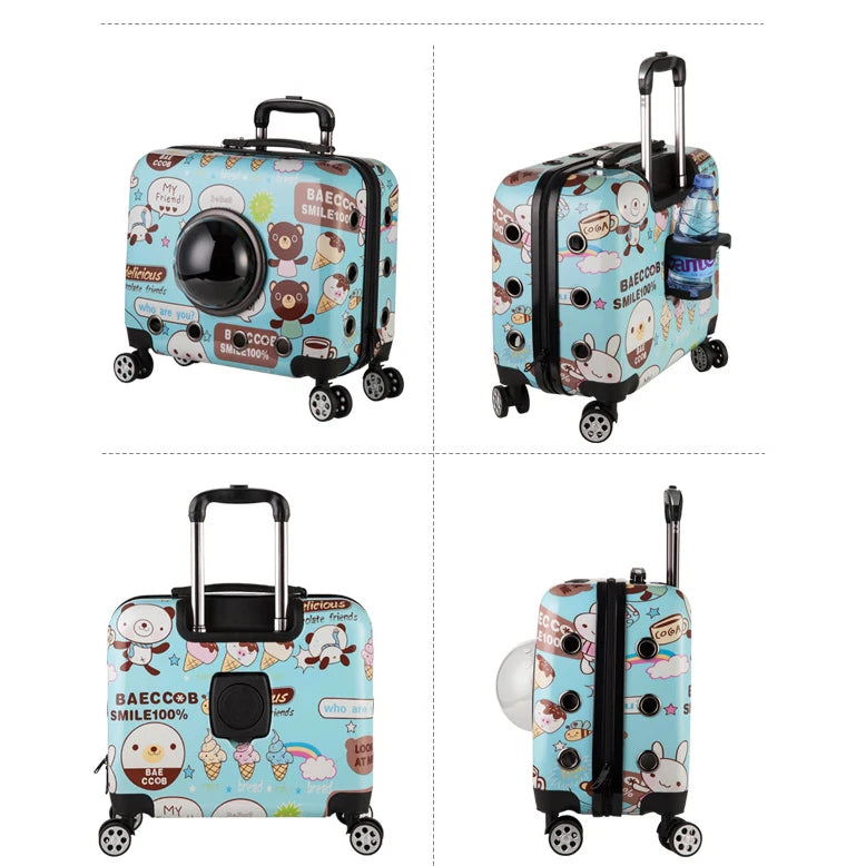 Small Cartoon Pet Luggage Student Universal Wheel Suitcase