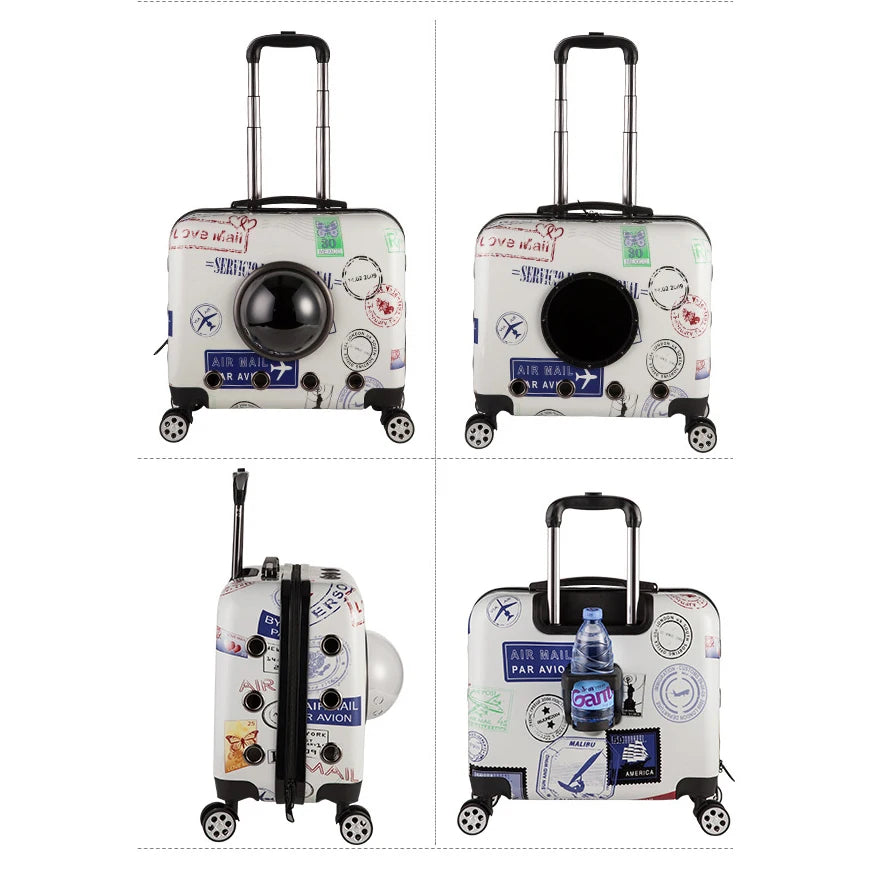 Small Cartoon Pet Luggage Student Universal Wheel Suitcase