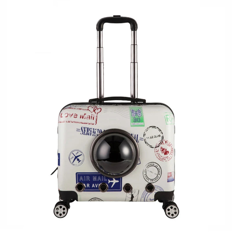 Small Cartoon Pet Luggage Student Universal Wheel Suitcase