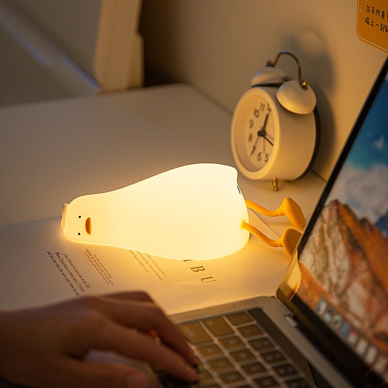 LED Night Light For Kids Duck Cute Animal Silicone Lamps