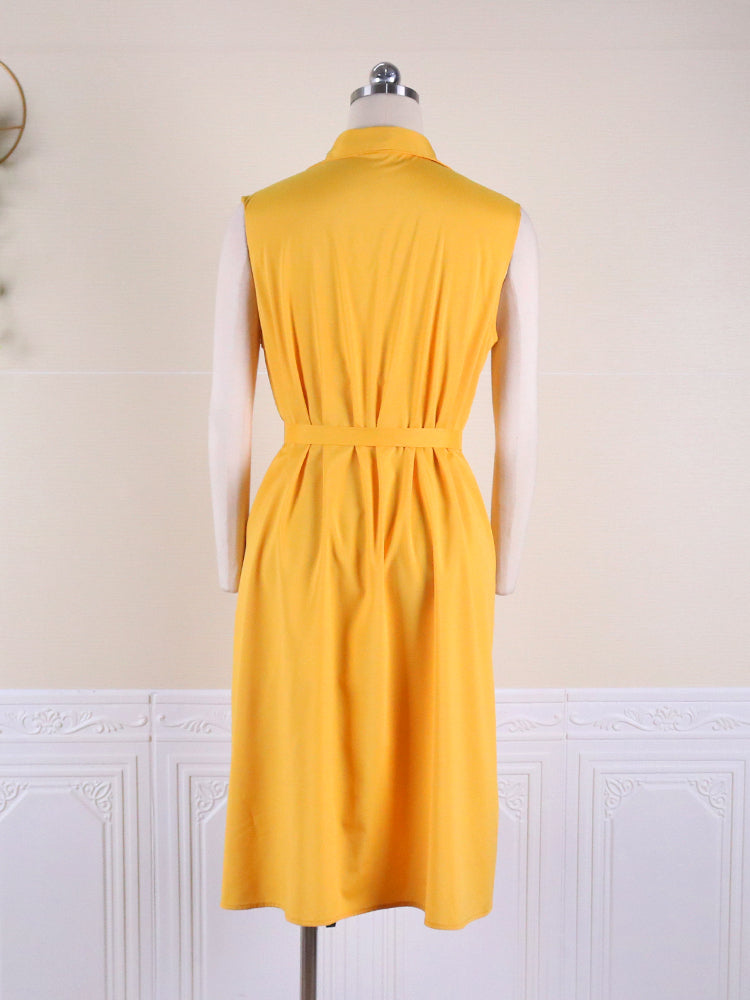 Plus Size Dress Women Sleeveless Vacation Shirt Dresses