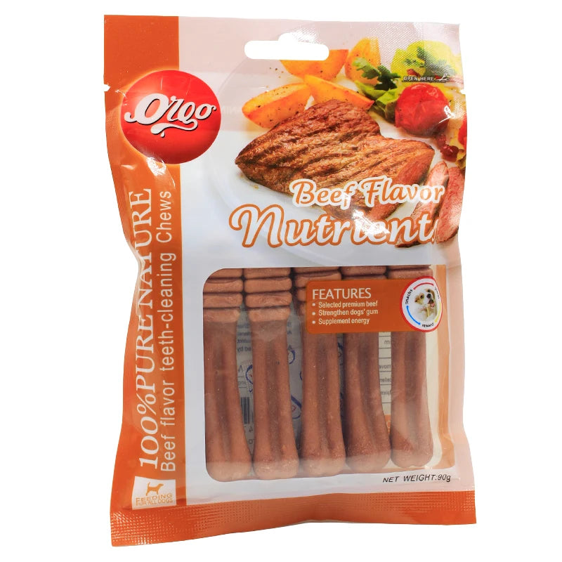 1000Pcs Special Beef Toothbrush Bone Design Dog Snacks