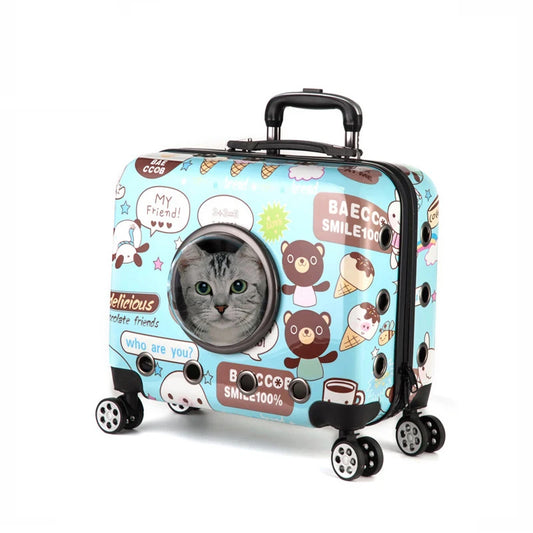 Small Cartoon Pet Luggage Student Universal Wheel Suitcase