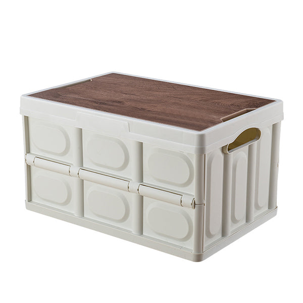Wooden Cover  Foldable Organizer Case Sundries Storage Boxes