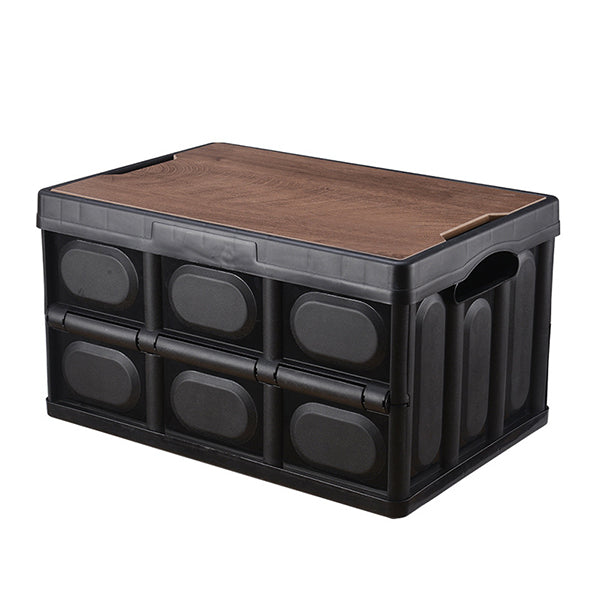 Wooden Cover  Foldable Organizer Case Sundries Storage Boxes