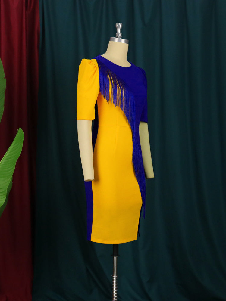 Tassel Dress Women O Neck Birthday Wedding Wear Gowns