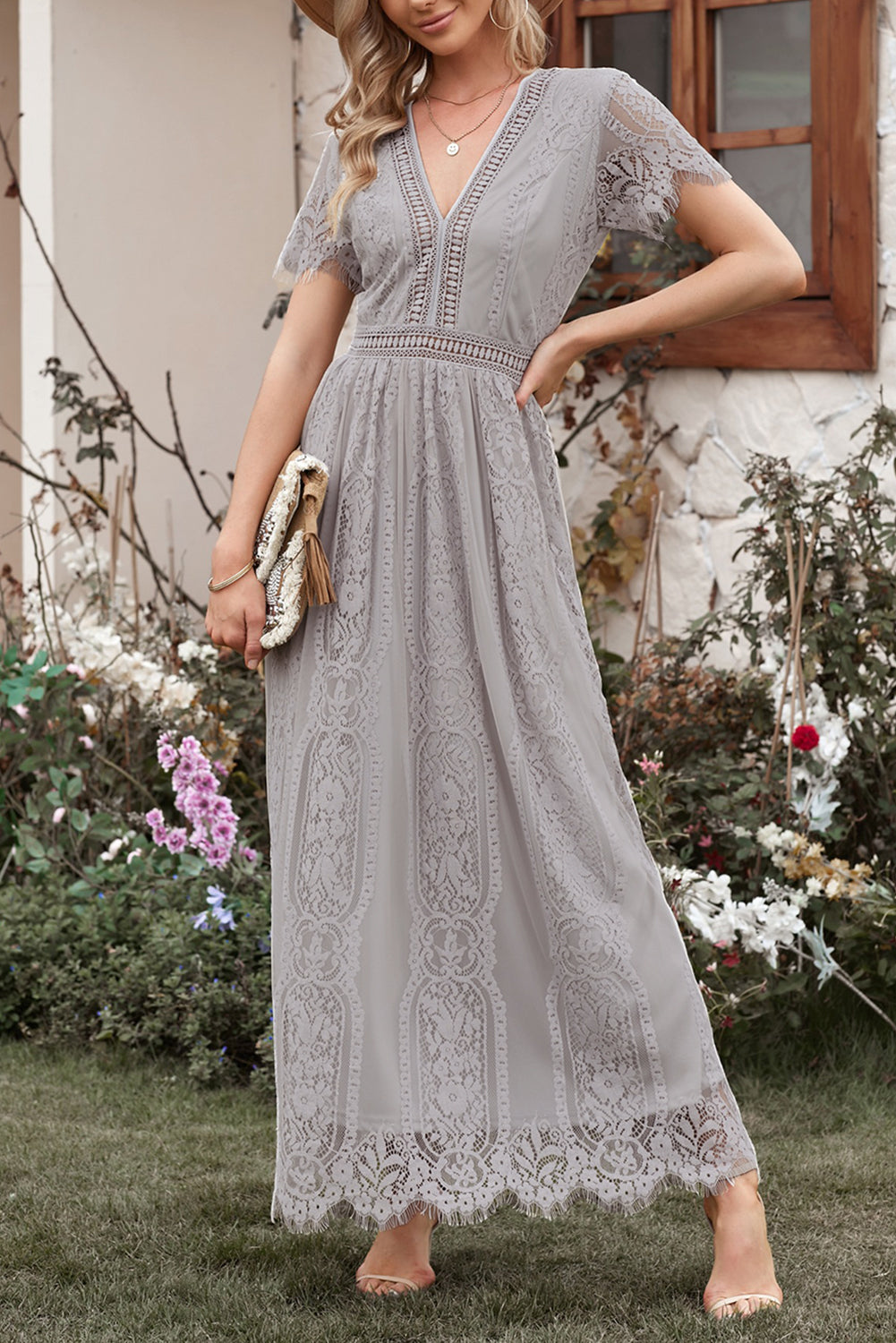 White Fill Your Heart Lace Maxi Dress