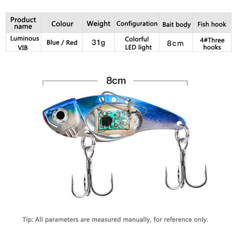 LED Light Fishing Lure Treble Hook Electronic Fishing Bait Lamp Luminous Bait