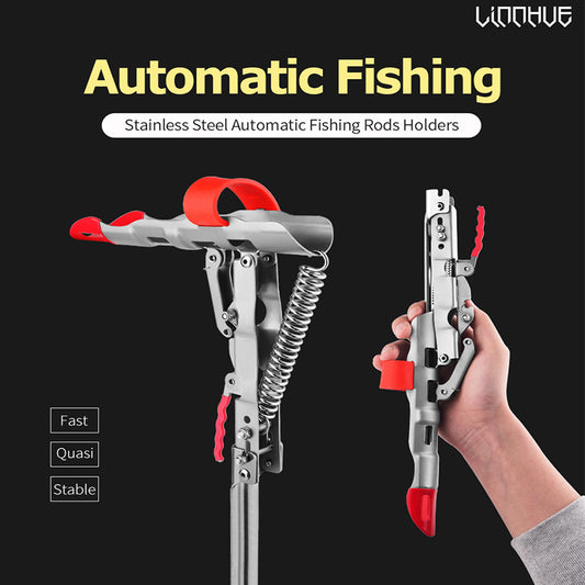 Foldable Automatic Double Spring Angle Fishing Pole Tackle Bracket Holder