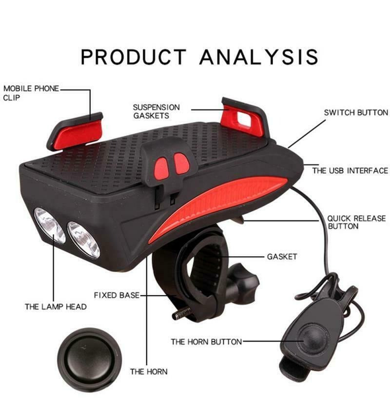 Multifunction Bike Light Flashlight With Phone Holder