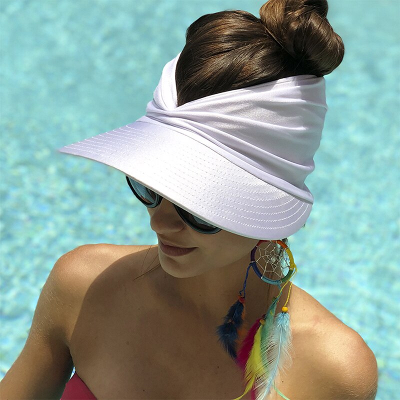 Flexible Adult Hat Women Anti-UV Wide Brim Visor Hat