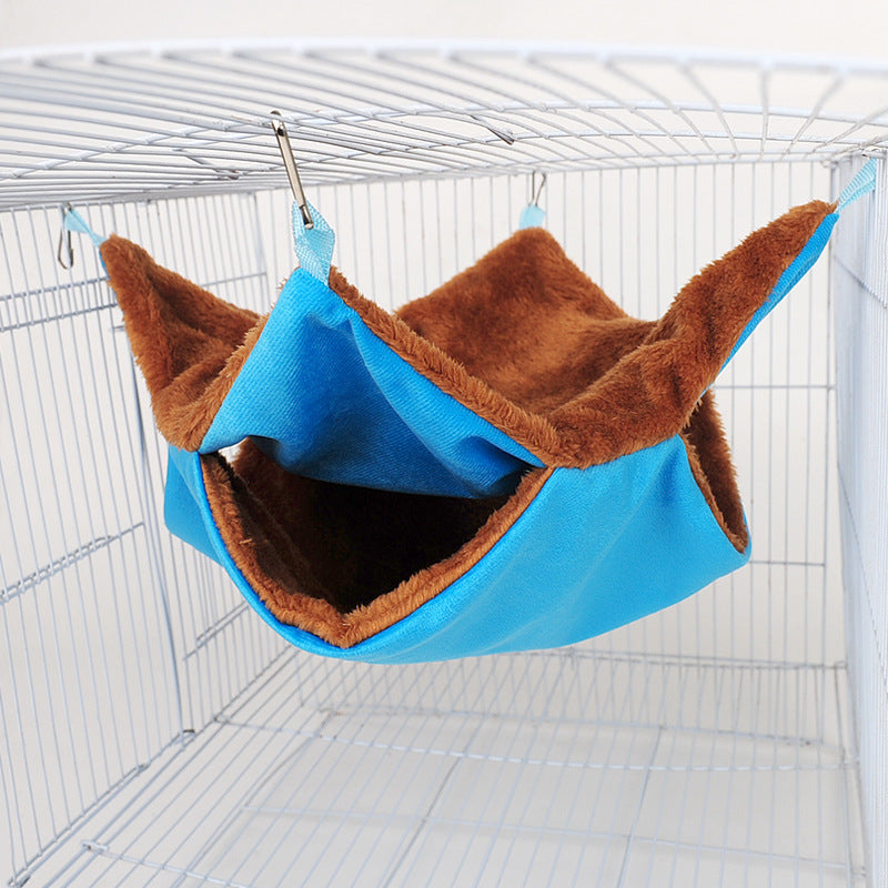 Pet Hammock Double Layer Warm Chinchilla Squirrel Hanging Nest